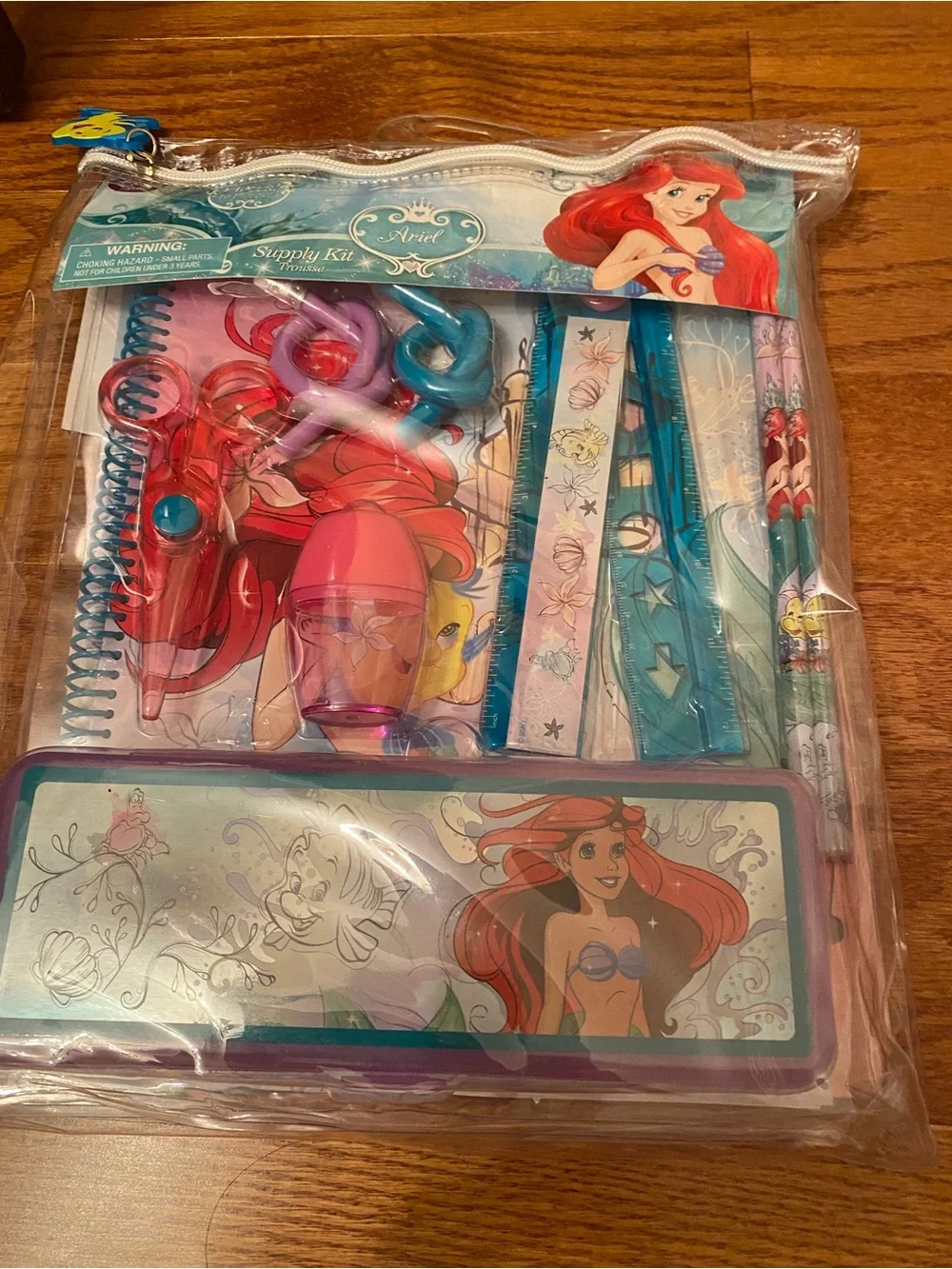 Disney Ariel Kids' Pink & Teal Home Office Supply Kit New